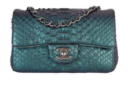 Mini Rectangular Iridescent Flap Bag, front view